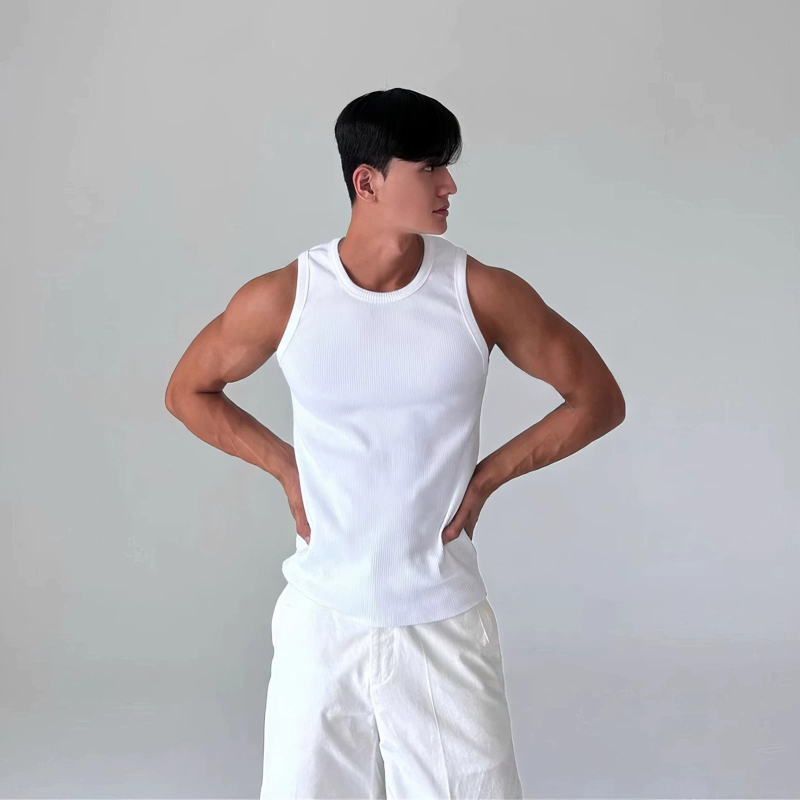 Meeste treeningvest, kootud, elastne kitsas lõige, 100% polüester, igapäevaseks treenimiseks