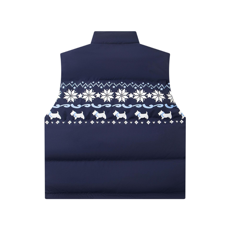 Unisex dvostrano nošiva vesta s uzorkom Fair Isle, američki retro stil, debela zimska pamučna vest