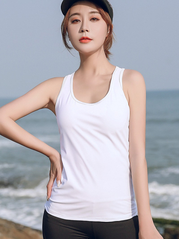 Sorabe Moterų Jogos Topas su Įmontuotais Krūties Krepšeliais – Kvėpuojantis Nailonas/Elastanas (85% Nailonas, 15% Elastanas) – Patogus, Prakaitą Sugeria, Gražus Nugaros Dizainas – Ruduo 2024