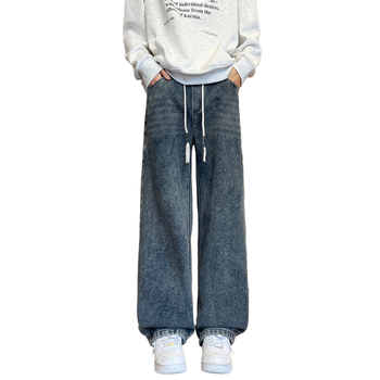 Denim hlače za dječake, srednja visina struka, suženi kroj, kopčanje na gumbe, mikroelastične, zimski model.