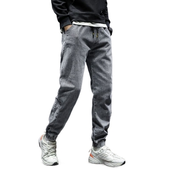 Vīriešu džinsi, brīvā piegriezuma, elastīgs materiāls, elastīga josta, rāvējslēdzēja aizdare