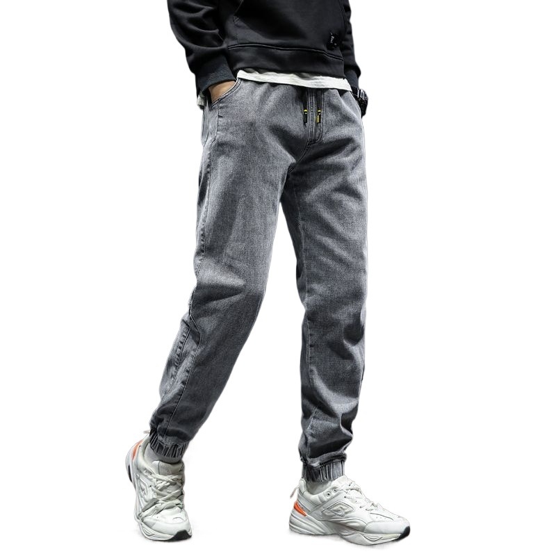 Vīriešu džinsi, brīvā piegriezuma, elastīgs materiāls, elastīga josta, rāvējslēdzēja aizdare
