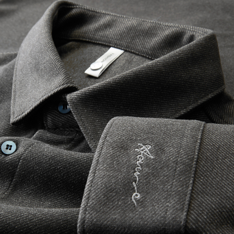Muška košulja - Slim fit, četvrtasti ovratnik, dugi rukav, vezenje, poliester 81-90%