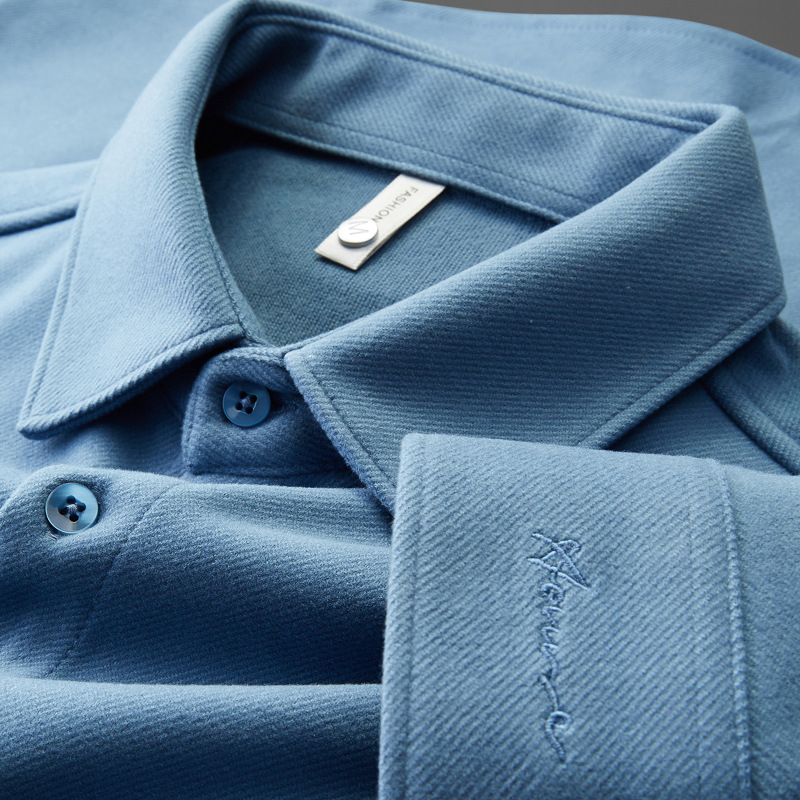 Muška košulja - Slim fit, četvrtasti ovratnik, dugi rukav, vezenje, poliester 81-90%