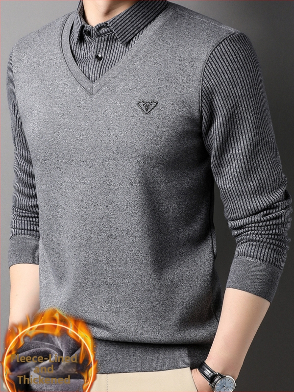 Meeste triibuline fliisvooderiga särk, pikkade varrukatega, slim fit, polüester 51–70%