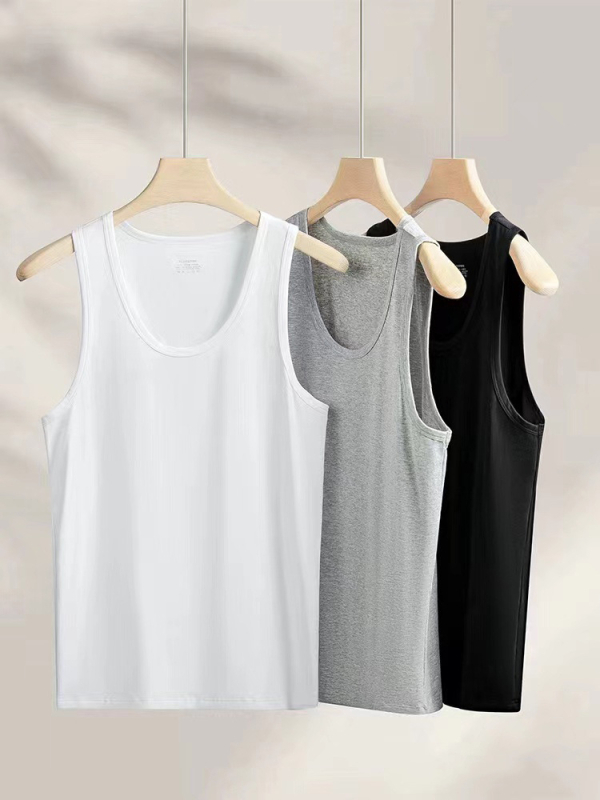 Meeste sport vest 100% puuvillast, liikumiseks, suveks, kevad 2024, sirge helm