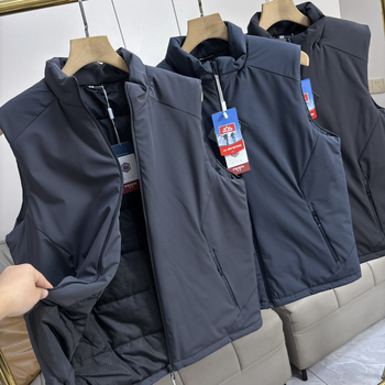 Talvine välistöö vest-jakk paksendatud soojusega, nailon 88%, seisukael, külgtaskud