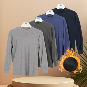 Vīriešu rudens krekls no 100% kokvilnas, ar pusi turtleneck, vienslāņu, bieza auduma