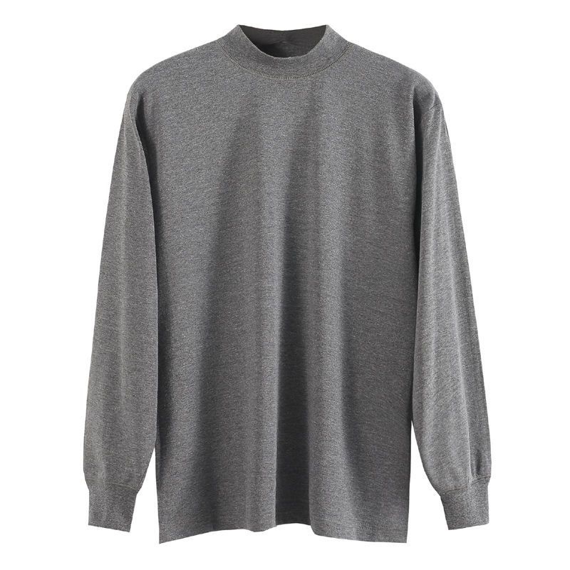 Vīriešu rudens krekls no 100% kokvilnas, ar pusi turtleneck, vienslāņu, bieza auduma