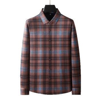 Meeste pikkade varrukatega särk, ruuduline muster, fleece vooder, ruudukujuline krae, vaba lõige, 92% polüester