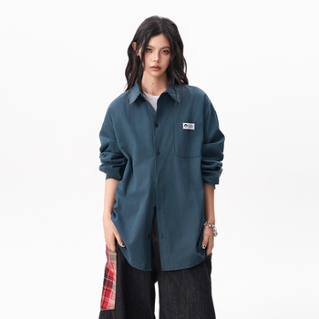 Liinist triibuline särk, pikkade varrukatega, vaba lõige, igapäevane stiil