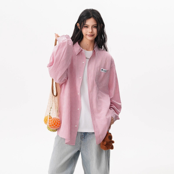 Liinist triibuline särk, pikkade varrukatega, vaba lõige, igapäevane stiil