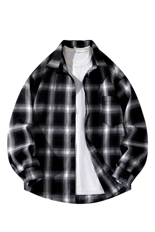 Särk-jakk ruudulise mustriga, Korea stiilis vaba lõikega, polüester 91–95%