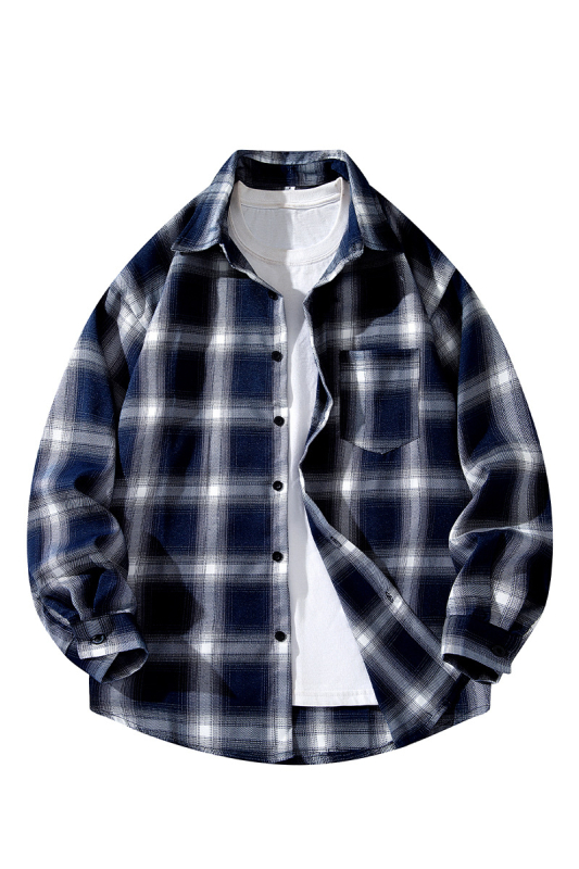 Särk-jakk ruudulise mustriga, Korea stiilis vaba lõikega, polüester 91–95%