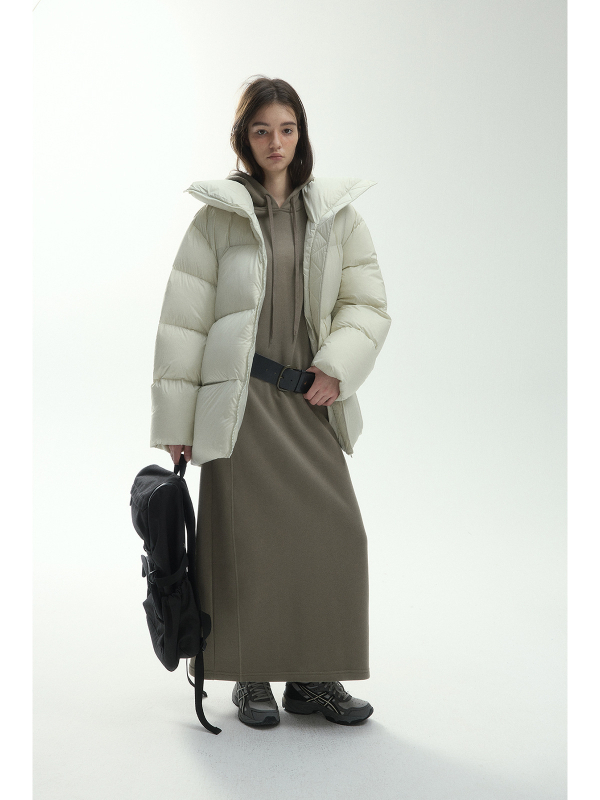 Ženska hooded sweatshirt haljina s kapuljačom, pamuk-poliester mješavina, plišasti fleece, topla, linijski uzorak, visok pas, duga A-linijska haljina