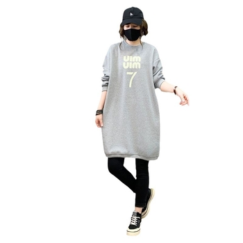 Női oversized pulóver kerek nyakú – közepes hosszúságú, hosszú ujjú, koreai stílus, pamut