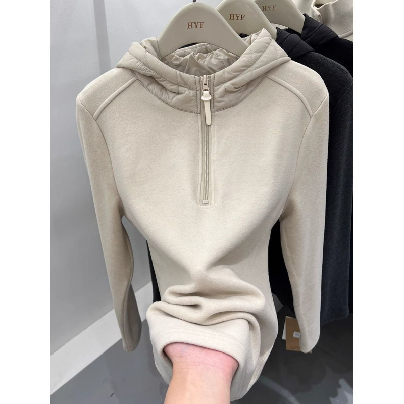 Duks s kapuljom od brushed fleece – dugi rukavi, pulover, poliester