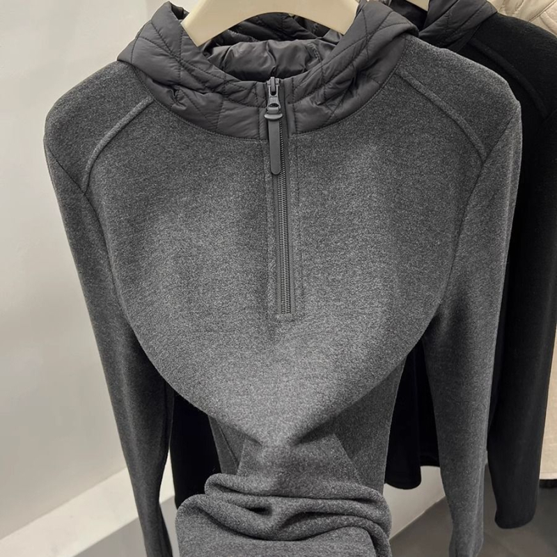 Duks s kapuljom od brushed fleece – dugi rukavi, pulover, poliester