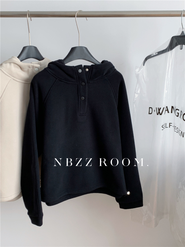 Ženski hoodie s kapuljom, 71,7% pamuka, fleec podstava, široki kroj, korejski stil, debeo, jesen-zima 2025