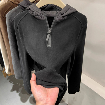 Ribani kapuljača s dugim rukavima, patchwork, poliester 70–80%, standardna duljina 50–65 cm, japansko-korejski casual stil
