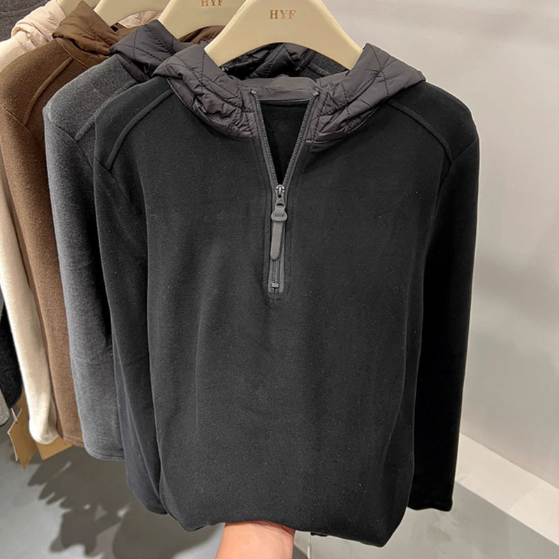 Ribani kapuljača s dugim rukavima, patchwork, poliester 70–80%, standardna duljina 50–65 cm, japansko-korejski casual stil