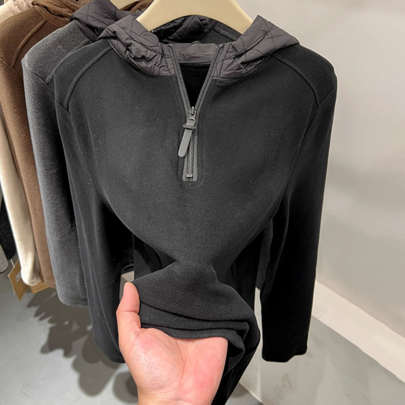 Ribani kapuljača s dugim rukavima, patchwork, poliester 70–80%, standardna duljina 50–65 cm, japansko-korejski casual stil