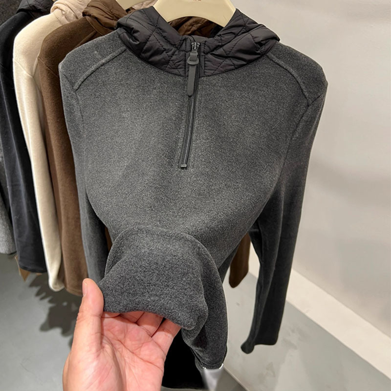 Ribani kapuljača s dugim rukavima, patchwork, poliester 70–80%, standardna duljina 50–65 cm, japansko-korejski casual stil