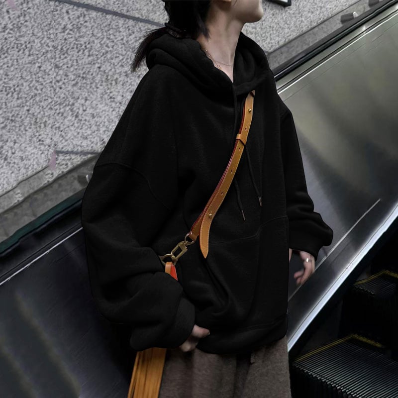 Hanorac cu glugă pentru femei, croială lejeră, material catifelat Modal, mâneci lungi, primăvara 2025