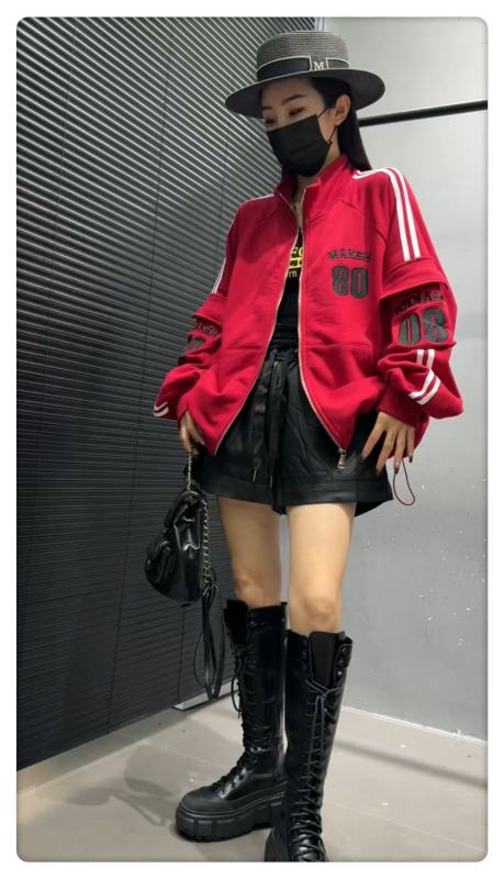 Cardigan-sweatshirt pentru femei cu guler înalt, broderie, fermoar, croială lejeră, țesătură din bumbac