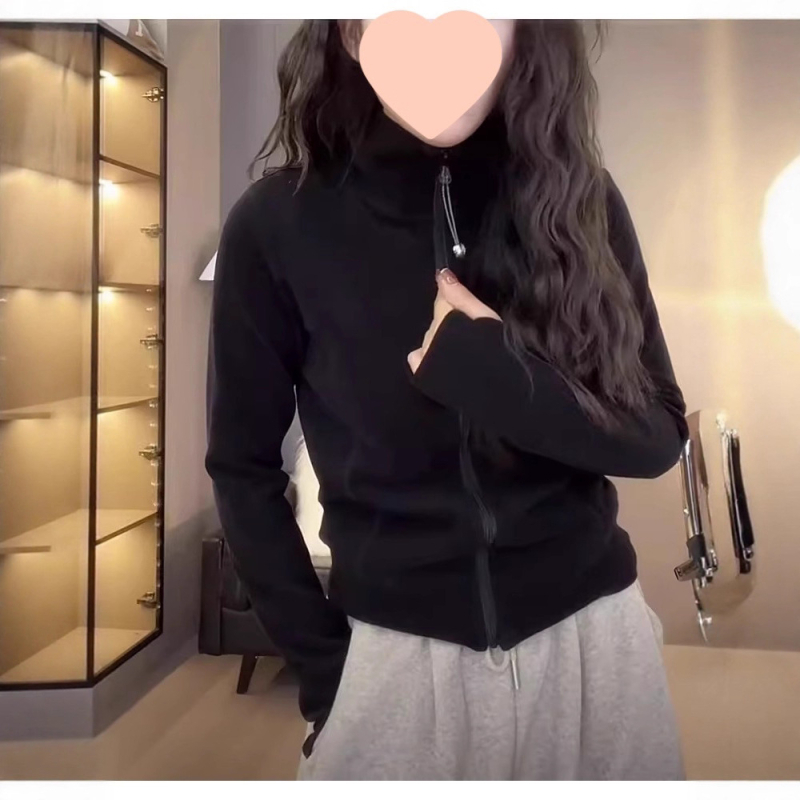 Top cardigan fără mâneci din fleece, stil prințesă, amestec bumbac-plasă, lungime normală 50–65 cm, primăvara 2025