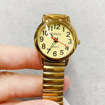 DN003 Ceas quartz luminos pentru femei, rezistență la apă 10 m, Mișcare 68, Carcasă și curea din aliaj