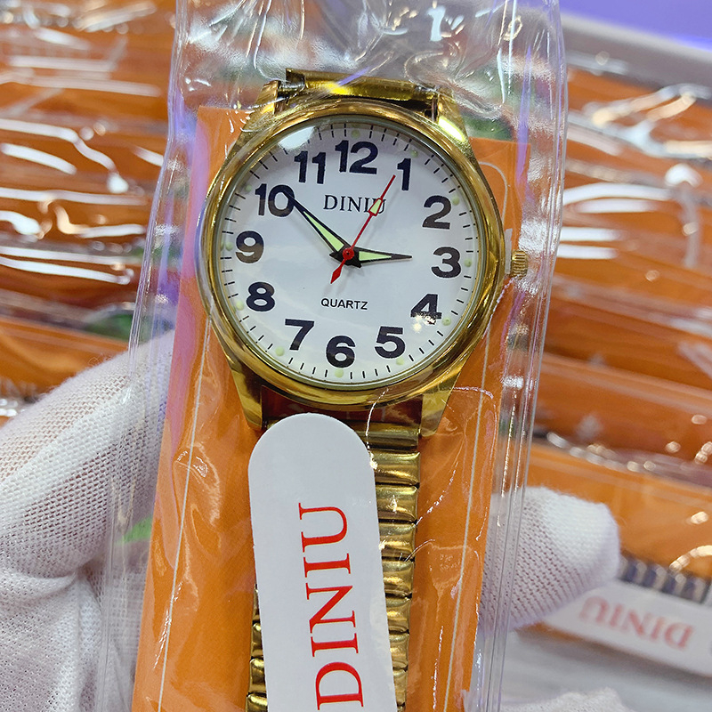 DN003 Ceas quartz luminos pentru femei, rezistență la apă 10 m, Mișcare 68, Carcasă și curea din aliaj