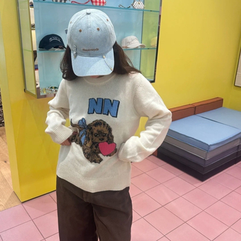 Pullover GA tähe Happy Dog, villasegu 50-70%, ümmarguse kaelaga, pikkade varrukatega, naistele