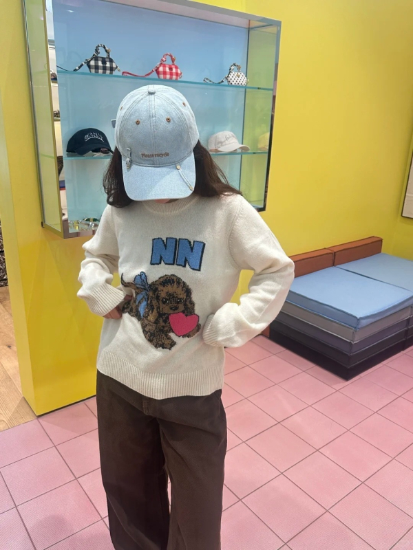 Pullover GA tähe Happy Dog, villasegu 50-70%, ümmarguse kaelaga, pikkade varrukatega, naistele