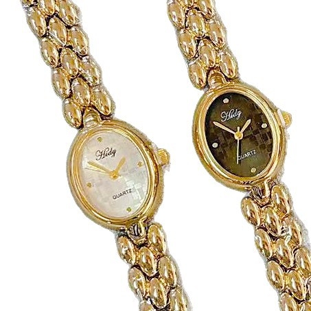 Ceas femei cu cadran oval în stil retro, mișcare quartz, afișaj analog, rezistent la apă pentru uz zilnic, Carcasă din aliaj
