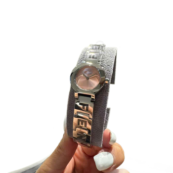 Ceas feminin rotund, mișcare quartz LS86, diametrul cadranului 37 mm, carcasă din aliaj, curea din piele naturală