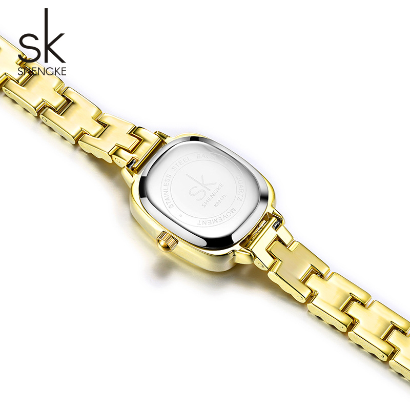 Ženski kvarcni sat s kućištem i kaišem od legure, analogni prikaz, vodootporan do 30 m, promjer cifera 20,5×23,5 mm, debljina 7 mm (Model K0217L)