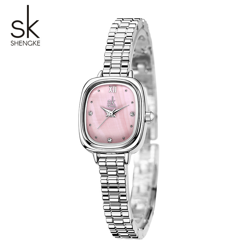 Ženski kvarcni sat s kućištem i kaišem od legure, analogni prikaz, vodootporan do 30 m, promjer cifera 20,5×23,5 mm, debljina 7 mm (Model K0217L)