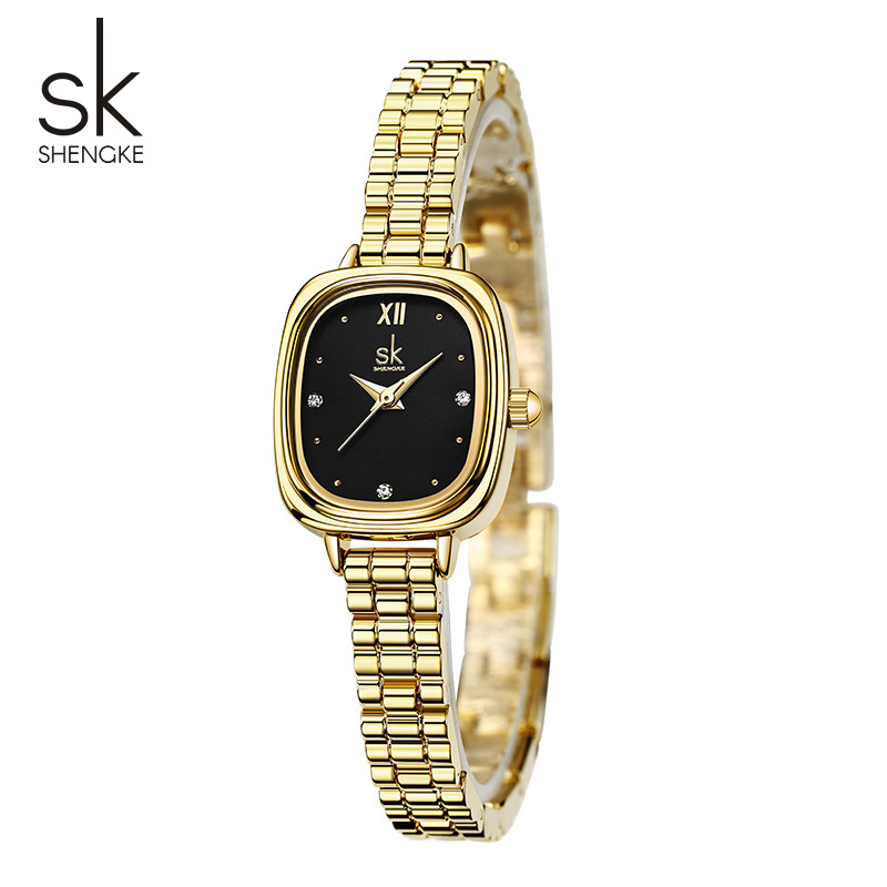 Ženski kvarcni sat s kućištem i kaišem od legure, analogni prikaz, vodootporan do 30 m, promjer cifera 20,5×23,5 mm, debljina 7 mm (Model K0217L)