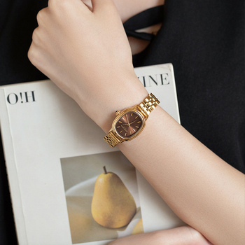 Duffy Goya DG726 ženski kvarcni sat s ovalnim cifernikom, kućište od legure, kaiš od nehrđajućeg čelika, vodootpornost 30M