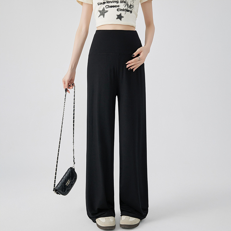 Trudničke široke hlače od modalnog materijala, lagane za ljeto, visoka elastičnost, podrška trbuhu