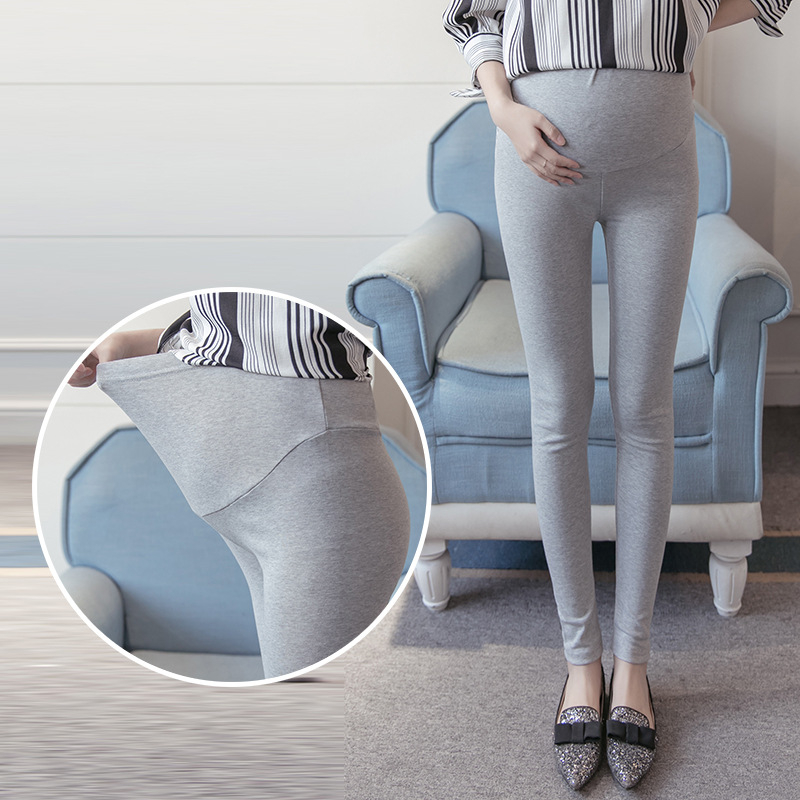 Trudničke tajice s potporom za trbuh — pamuk 90–95%, spandex <30%, srednja debljina, uski kroj, jesen 2024