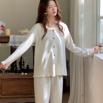 Mātīšu pidžāmu komplekts ar barošanas atveri, svītrainas, garas piedurknes, bikses komplekts, vilnas maisījums, poliesteris 90-95%, elastāns