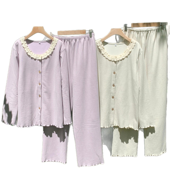 Mātīšu pidžāmu komplekts ar barošanas atveri, svītrainas, garas piedurknes, bikses komplekts, vilnas maisījums, poliesteris 90-95%, elastāns