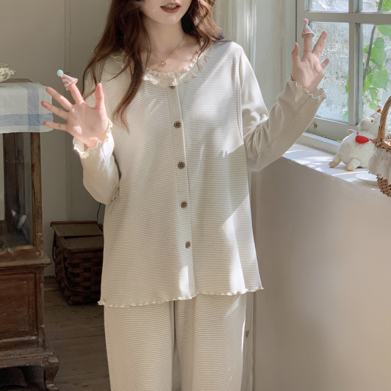 Mātīšu pidžāmu komplekts ar barošanas atveri, svītrainas, garas piedurknes, bikses komplekts, vilnas maisījums, poliesteris 90-95%, elastāns