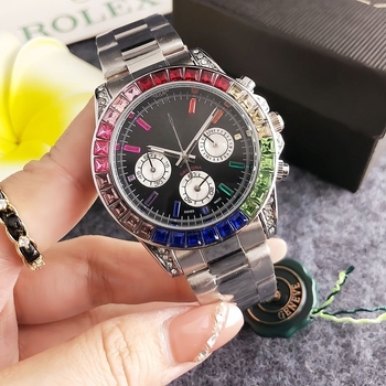 Rainbow Brand muški kvarc kronograf sat s narukvicom od nehrđajućeg čelika, promjer brojčanika 40,5 mm, debljina 13 mm, vijčana korona, MIYOTA pogon