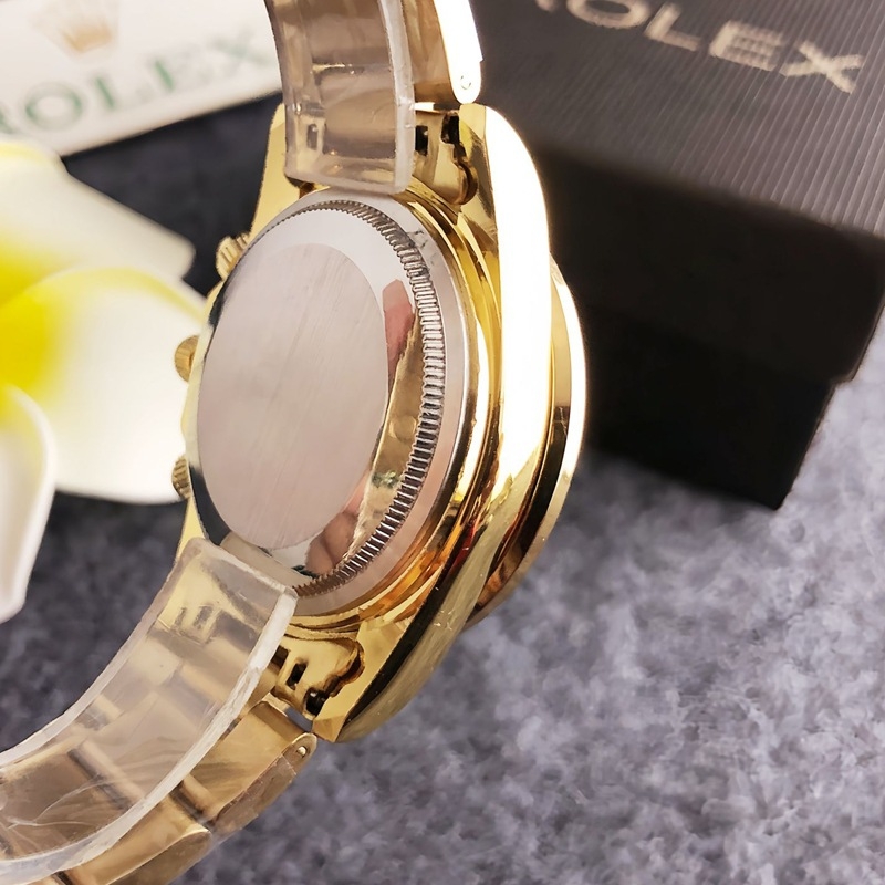 Rainbow Brand muški kvarc kronograf sat s narukvicom od nehrđajućeg čelika, promjer brojčanika 40,5 mm, debljina 13 mm, vijčana korona, MIYOTA pogon