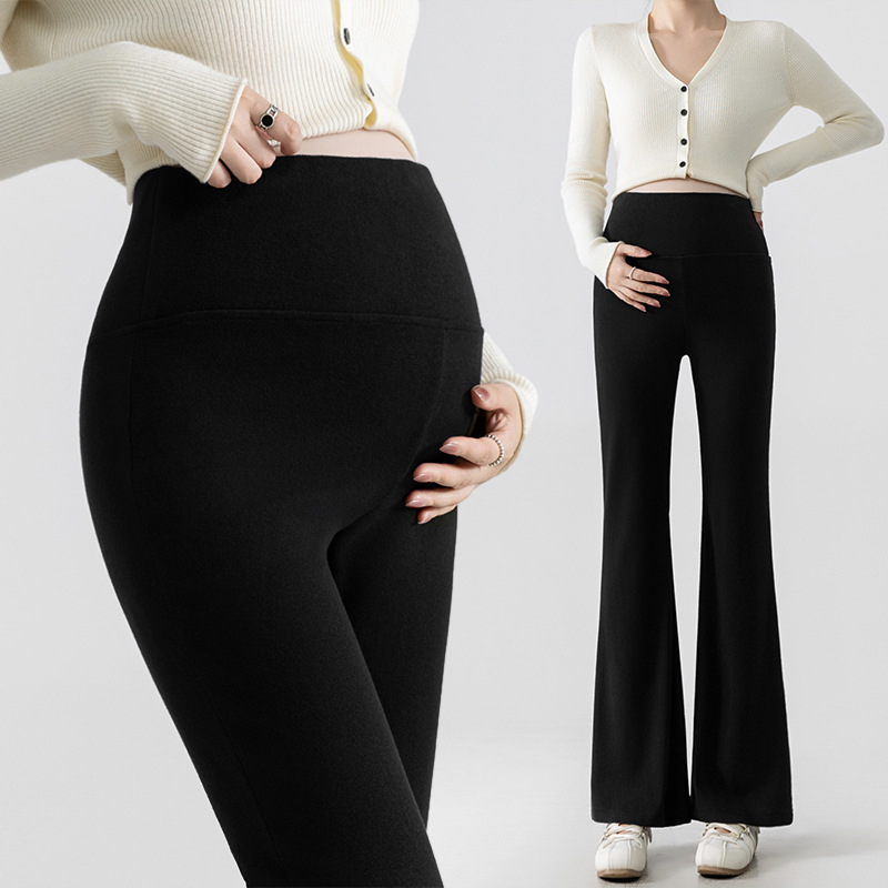 Trudničke hlače Belly-Wrap – duge, opuštene krojeve, blago elastične, jesen 2025