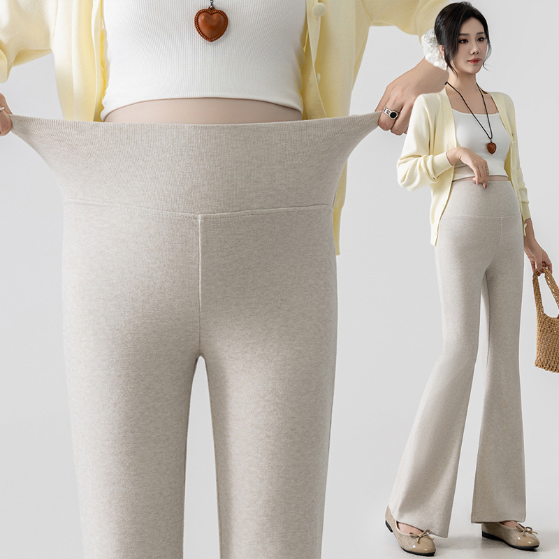 Trudničke hlače Belly-Wrap – duge, opuštene krojeve, blago elastične, jesen 2025