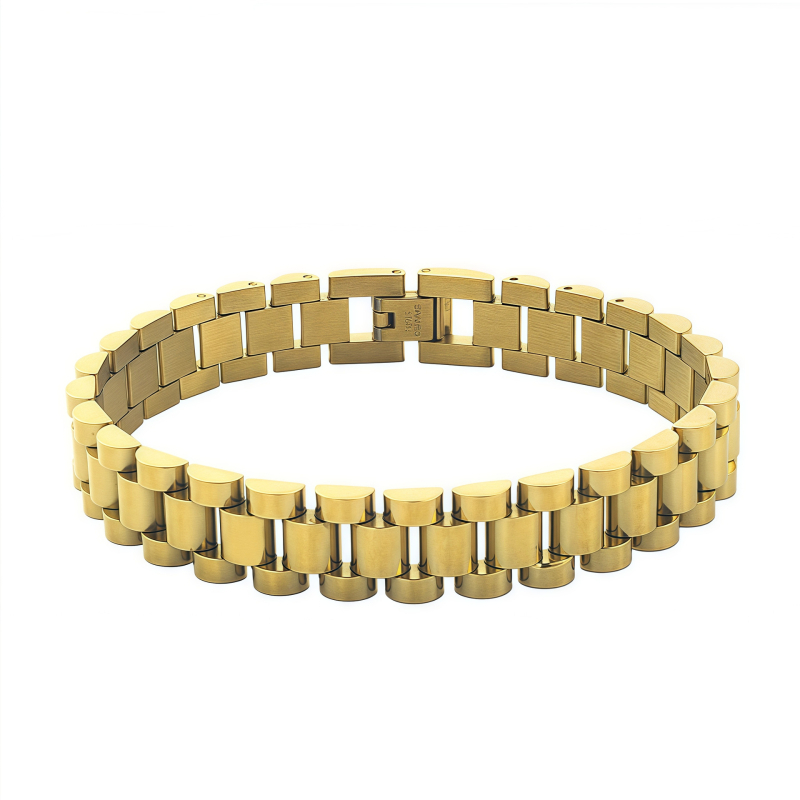 Huawei/Samsung nutikellarihm, roostevabast terasest ja nahast, volditav klips, kolm helmega disain